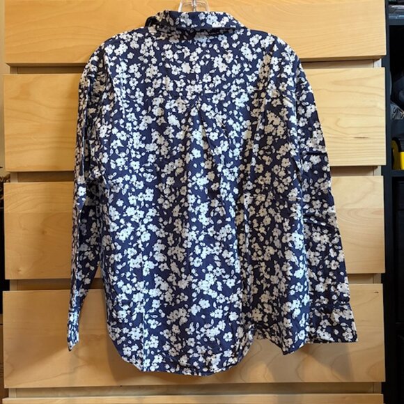 GAP BLUE & WHITE FLOWER PAJAMA SHIRT, SIZE: MEDIUM, GREAT CONDITION - Picture 2 of 4